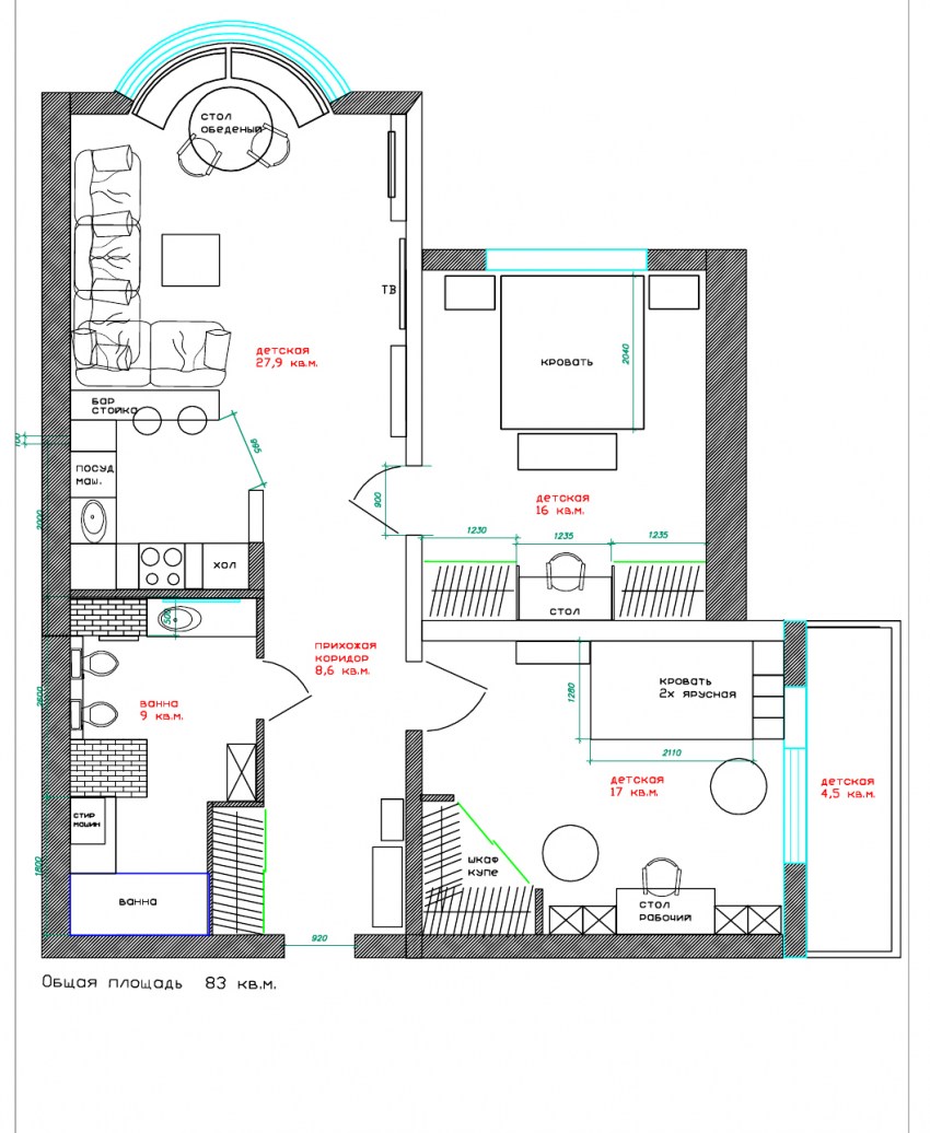Планировка 3 Комнатной Квартиры Дизайн