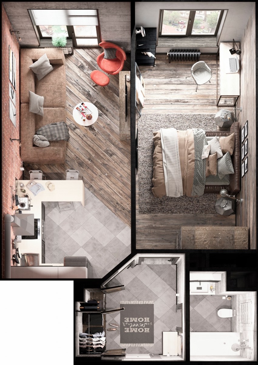 Дизайн однокомнатной квартиры 30 кв.м: советы по оформлению и 50 реальных фото