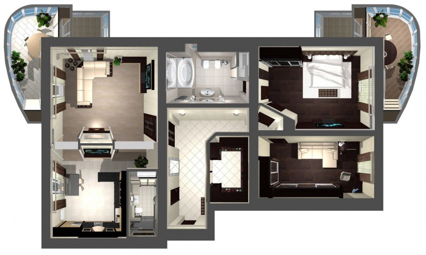 Z Проект Z одноэтажного дома на 3 комнаты, гостиная со столовой и гараж на 1 машину м2